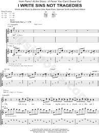 In order to write a review on digital sheet music you must first have purchased the item. Panic At The Disco I Write Sins Not Tragedies Guitar Tab In A Minor Download Print Sku Mn0064253