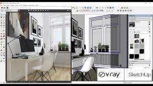 Sketchup For Vray 3 Tutorial Render Interior Part 7 Visual Studio Interior Rendering Interior Design Renderings Interior Design Portfolios
