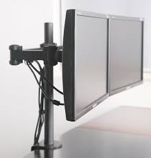 Amazon Com Dual Lcd Monitor Desk Mount Stand Heavy Duty Fully Adjustable Fits 2 Two Screens Up To 27 Dual Monitor Desk Standing Desk Design Diy Computer Desk