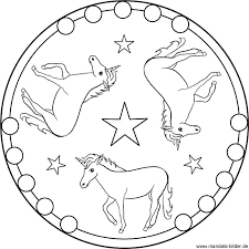 Einhorn Gratis Mandala Vorlage Und Ausmalbild Für Kinder