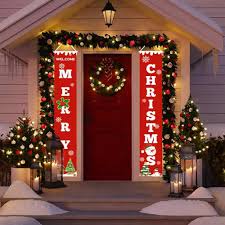 Get free shipping on qualified santa christmas yard decorations or buy online pick up in store today in the holiday decorations department. Qifu Porch Sign Merry Christmas Decorations For Home Outdoor Christmas Decoration Door Christmas Banner Wall Hangings Xmas Decor Pendant Drop Ornaments Aliexpress