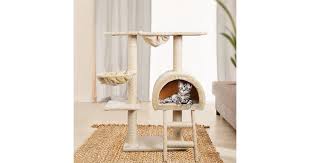 I Pet Cat Tree 100cm Trees Scratching Post Scratcher Tower Condo House Furniture Wood Beige Kogan Com