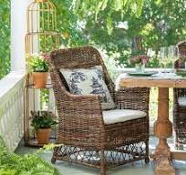 Cushioned Rattan Terrace Chair | Antique Farmhouse