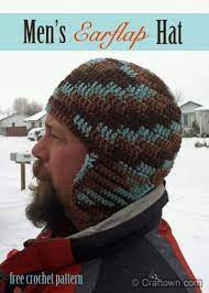 Free Crochet Pattern Mens Earflap Hat Crochet Hat Earflap Crochet Mens Hat Crochet Hats