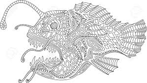 Top 100 magical unicorn coloring pages: Coloring Book Page With Angler Fish On White Background Stock Photo Picture And Royalty Free Image Image 101028695