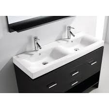 Virtu Usa Gloria 48 In W Bath Vanity In Espresso With Ceramic Vanity Top In White Ceramic With Square Basin And Mirror And Faucet Md 423 C Es The Home Depot