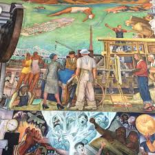 Pan American Unity Mural Detail Diego Rivera 1940 San Francisco City College Photo H Hughes Diego Rivera San Francisco City City College