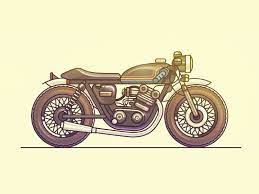 Cafe Racer Bike Illustration Bike Art Retro Bike Art
