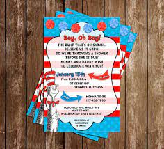 Boy Oh Boy The Cat In The Hat Baby Shower Invitation Baby Shower Invitations For Boys Baby Shower Invitations 2nd Baby Showers