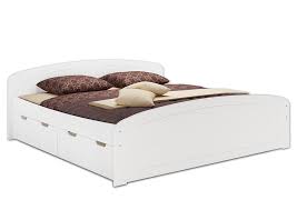 Do you assume bed frames with drawers queen seems great? Functional White Matrimonial Pine Bed With 180x200 Mattress With 3 Useful Drawers 60 50 18wm Ceres Webshop
