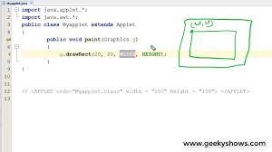 Draw Rectangle In Java Applet Hindi - Youtube