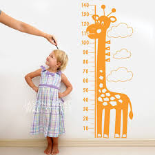 Us 10 72 Giraffe Height Chart Wallpaper Decal Childrens Room Or Baby Nursery Vinyl Sticker For Home Vinyl Wall 55 140cm Free Shipping In Wall