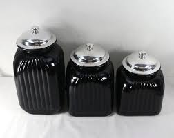 Black And White Kitchen Canisters Hobby Lobby Kitchen Decor Black Glass Canister Set Three Food Safe Jars Lids New Hobbylobby Glass Canister Set Red Kitchen Canisters Red Kitchen