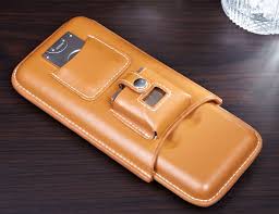 leather travel cigar case gift set