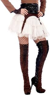 736 x 981 jpeg 102. Amazon Com Forum Novelties Steampunk Thigh High Boot Tops Black Brown One Size Clothing