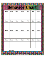 Colorful Monthly Behavior Chart Girl Scouts Behaviour