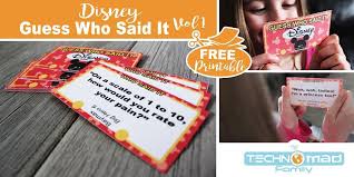 I have collected very popular quotes from 14 different movies. Free Printable Disney Guess Who Said It Trivia Game Vol 1 The Technomad Family