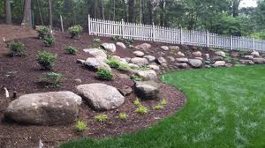 Boulder Wall Newly Planted Garden Gates Outdoor Decor Garden