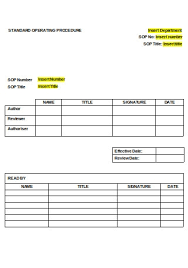Use additional pages if needed. 50 Sample Standard Operating Procedure Sop In Pdf Ms Word