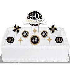 See more ideas about 40th birthday, birthday cakes for men, 40th birthday cakes. Adult 40th Birthday Gold Birthday Party Cake Decorating Kit Happy Birthday Cake Topper Set 11 Pieces Walmart Com Walmart Com