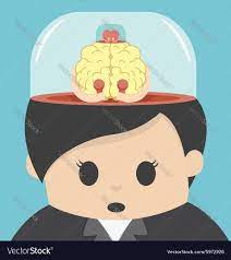 Cartoons concepts mind control brain body Vector Image