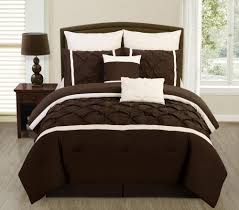 Black And Cream Comforter Queen Queen King Full Comforter Set Chocolate Brown Cream Microfiber Pintuck 8 Pc Set Brown Bed Sets Bed Comforters Comforter Sets