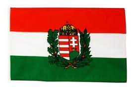 Die flagge ungarns leitet sich vom historischen, 1990 wieder eingeführten wappen ungarns ab, das ein silbernes patriarchenkreuz auf einem grünen hügel mit rotem hintergrund zeigt. Ungarn Mit Wappen Banner Ungarische Fahnen Flaggen 30x45cm Ebay