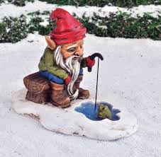 Ice Fishing Gnome Fairy Garden Holiday Theme Noel Glace Et Cadeau