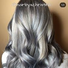 So, when someone's hair is 100% gray, it means that all of the hairs lack pigment of and are therefore a translucent white in appearance. Icy Blonde Metallic Hair Icy Gray Silver Hair Ice Blue Hairbyxchristina Metallic Hair White Ombre Hair Silver Hair Color