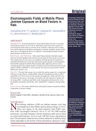 Turn on the free speech jammer and you'll be surprised. Pdf Electromagnetic Fields Of Mobile Phone Jammer Exposure On Blood Factors In Rats