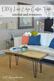 Hairpin Leg Diy Live Edge Wood Coffee Table H2obungalow