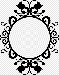 Set flowers daisy bunch vintage victorian frame border monogram floral ornament leaf scroll engraved retro pattern decorative design tattoo black and white filigree. Frame D Round Black And Floral Frame Illustration Png Pngegg