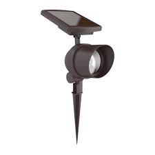 Hampton Bay Solar 45 Lumen Bronze Metal Outdoor Integrated Led Landscape Spot Light 0045 0bz 01fj The Home Depot