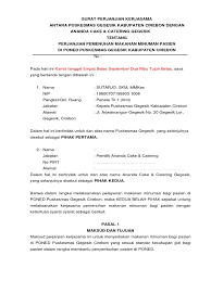Forman kontrak kerja ini terus saya gunakan saat bekerja di perusahaan pertambangan batu bara. Mou Catering Docx