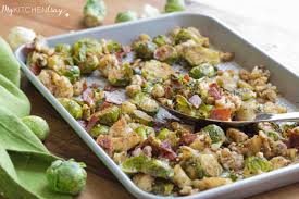Add half of the brussels sprouts and half of the bacon to the pot. Roasted Brussel Sprouts With Bacon And Cauliflower My Kitchen Craze