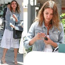 How Jessica Alba Wears Denim Jacket With Dress To Wedding A wool wrap coat, a padded jacket or a statement puffer will keep you warm when it gets chilly. how jessica alba wears denim jacket