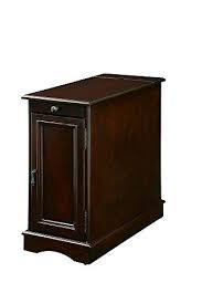 Fa Furnishing Bourchier 12 Inch Wide Chair Side Table With Usb In Cherry Wood End Tables End Tables With Storage Chair Side Table