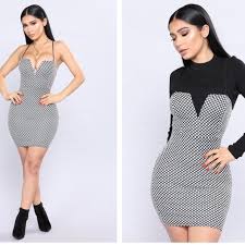 Black And White Checkered Bodycon Dress Nwt Fashion Nova In No Hurry Checkered Dress Sz Large 28 Black Fashion Clothing Shoes Accessories Womensclothing Dr Checkered Dress Dresses Fashion
