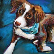 Custom petrait dog art oil painting on canvas. Dogs Canvas Art Icanvas