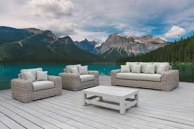 W unlimited rustic collection outdoor furniture light brown rattan wicker loveseat sofa 2 seater garden patio furniture conversation set, lounger deep seating sectional cushions. Renava Portugal Outdoor Beige Wicker Sofa Set