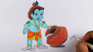 how to draw lord krishna step by step easy for kids