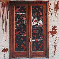 Zombies bathroom bathroom decor bath shower curtain 60x72 inch. 6 Sheets Halloween Bloody Handprint Footprint Window Clings Decals Horror Bathroom Decor Zombie Walking Dead Party Decorations Buy Online In Botswana At Botswana Desertcart Com Productid 84203738