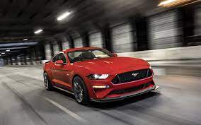 Download Wallpapers 2018 Ford Mustang Gt Performance Package Level 2 Red Sports Car Road Speed Tuning Mustang Sports Coupe American Sports Cars Ford B Ford Mustang Gt Ford Mustang Mustang Vermelho
