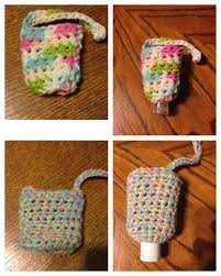 Make a crochet hand sanitizer holder with our free pattern, and attach it to your bag to keep it easily accessible throughout your day. Also S Cakes Pastries And More Crochet Phone Cases Crochet Crochet Accessories