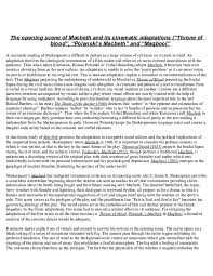 Macbeth is short of the tragedy of macbeth. Doc The Opening Scene Of Macbeth And Its Cinematic Adaptations Souvik Dasgupta Academia Edu