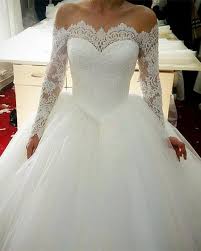 With over 400 ball gown wedding dresses to choose from, you're sure to find your fairytale bridal gown. Vintage Lace Wedding Dresses Long Sleeves Ball Gowns Off Shoulder 2019 Alinanova