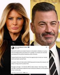 Melania Trump issued a rare and pointed rebuke of Jimmy Kimmel on Monday,  calling him a “coward” and urging ABC to “take a stand” against the  late-night host. Her comments followed a