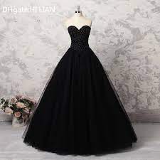 Black Tiny Crystal Wedding Dresses Luxury Lush Ball Gowns Plus Size Bridal A Line Dress Sweetheart V Crystal Wedding Dresses Bridal Dresses Cheap Wedding Dress