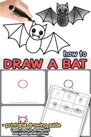 How To Draw A Bat - Step By Step Bat Drawing Tutorial Easy Halloween Drawings Draw A Bat Drawing Tutorial