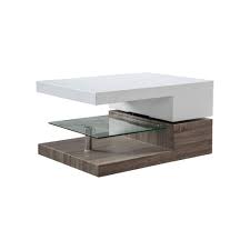 Noble House Ester Glossy White With Sonoma Oak Small Rectangular Coffee Table Glossy White With Dark Sonoma Coffee Table Rectangular Coffee Table Noble House